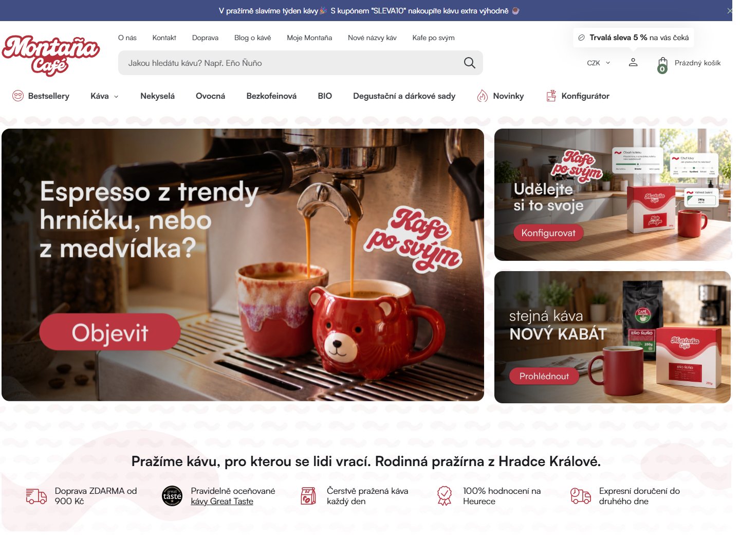 Náhled realizace e-shopu Café Montana